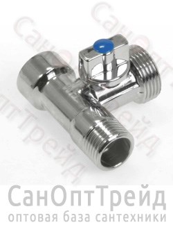 Кран трехходовой 1/2"х3/4"х1/2" (ВР/НР/НР) для подключения приборов 5837 хром TiM 20126260 - фото 25101