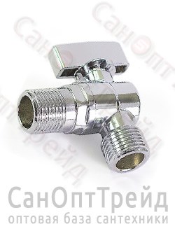Кран угловой с отражателем 1/2"х1/2" (НР/НР) для подключения приборов 5811 хром TiM 20126138 - фото 25102