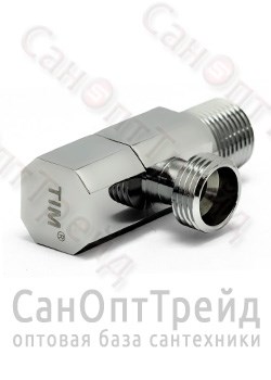 Кран угловой с отражателем 1/2"х1/2" (НР/НР) для подключения приборов 5822 хром TiM 20126144 - фото 25104