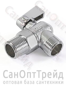 Кран угловой с отражателем 1/2"х3/4" (НР/НР) для подключения приборов 5809A хром матовый TiM 20126140 - фото 25108
