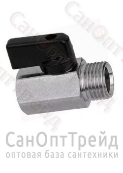 Кран шаровой латунь никель МИНИ полнопроходной 1/2" ВР/НР TiM 20124917 - фото 25117