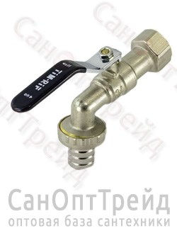Кран шаровой со штуцером угловой 1/2" ВР ручка ТiМ 20123939 - фото 25128