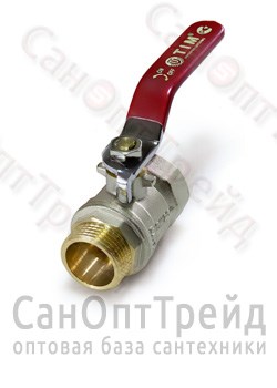 Кран шаровой облегченный никелированный ручка 3/4" ВР/НР TiM 20123954 - фото 25236