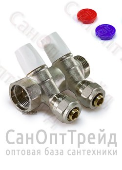 Коллектор с регулирующими вентилями МП 3/4", 2 х 16 TiM 20124415 - фото 25354