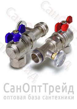 Кран шаровой угловой коллекторный с термометром 1" 319-4 TiM 20124598 - фото 25375