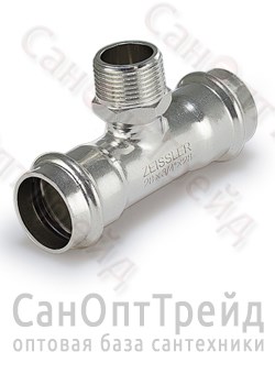 Тройник пресс с резьбой 28х1"(НР)х28 нержавеющая сталь Zeissler 20126222 - фото 25695