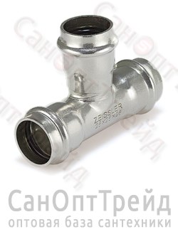 Тройник пресс трехраструбный 28х28х28 нержавеющая сталь Zeissler 20126207 - фото 25705
