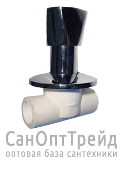 Вентиль под штукатурку ( с хром. ручкой) 25 PPR 20125709 - фото 25747