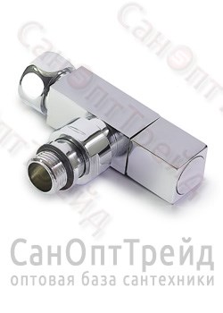 Вентиль угловой для полотенцесушителя (квадрат) 3/4"х1/2" ВР/НР хром TiM 20123826 - фото 26063