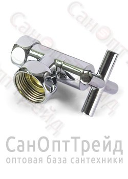Вентиль угловой для полотенцесушителя (крест) 1"х3/4" ВР/ВР хром TiM 20123823 - фото 26065