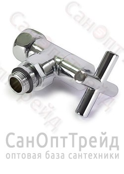 Вентиль угловой для полотенцесушителя (крест) 3/4"х1/2" ВР/НР хром TiM 20123825 - фото 26067