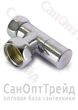 Вентиль угловой для полотенцесушителя (круг) 1"х1/2" ВР/ВР хром TiM 20123817 - фото 26068