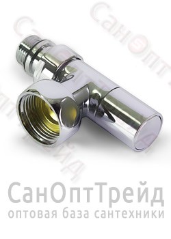Вентиль угловой для полотенцесушителя (круг) 1"х1/2" ВР/НР хром TiM 20123820 - фото 26069