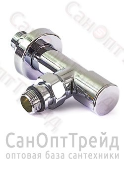 Вентиль угловой для полотенцесушителя (круг) 1/2"х1/2" НР/НР хром TiM 20123821 - фото 26071