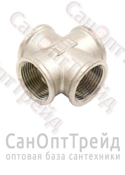 Крестовина 1/2"х1/2"х1/2"х1/2" ВР/ВР/ВР/ВР никель ТiМ 20124100 - фото 26457