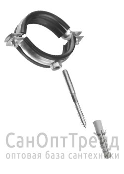 Хомут оцинкованный с саморезом и резиновым уплотнителем 38-43мм TiM 20123779 - фото 27133