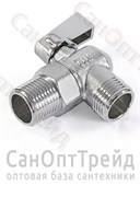 Кран угловой с отражателем 1/2"х3/4" (НР/НР) для подключения приборов 5809A хром матовый TiM 20126140