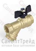 Кран шаровой с фильтром бабочка 1/2" ВР/ВР TiM 20124790