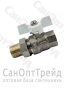 Кран шаровой усиленный АМЕРИКАНКА никелированный бабочка белая 3/4" АМ/НР полнопроходной TiM 20124885