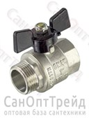 Кран шаровой усиленный никелированный бабочка 1" Н/В полнопроходной TiM 20124491
