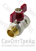 Кран шаровой облегченный никелированный бабочка 1/2" ВР/НР TiM 20123944
