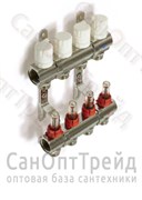 Коллекторная группа из латуни с расходомерами без кранов и воздухоотводчиков 1", 5 x 3/4" КD005 TiM 20124988