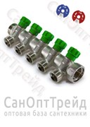 Коллектор с регулирующими вентилями, под «евроконус» 1", 5 х 3/4" TiM 20124433