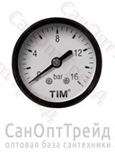 Манометр 1/4" горизонтальный (аксиальный) 16 бар 50мм TiM 20124852