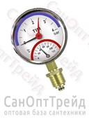 Термоманометр 1/2" вертикальный (радиальный) 10 бар T=120°C 80мм TiM 20125938