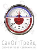 Термоманометр 1/2" горизонтальный (аксиальный) 10 бар T=120°C 80мм TiM 20125934