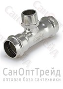 Тройник пресс с резьбой 22х3/4"(НР)х22 нержавеющая сталь Zeissler 20126219