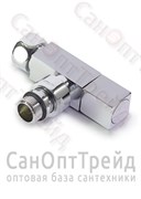 Вентиль угловой для полотенцесушителя (квадрат) 3/4"х1/2" ВР/НР хром TiM 20123826