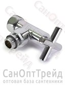 Вентиль угловой для полотенцесушителя (крест) 3/4"х1/2" ВР/НР хром TiM 20123825