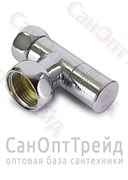 Вентиль угловой для полотенцесушителя (круг) 1"х3/4" ВР/ВР хром TiM 20123818