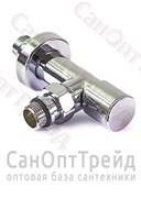 Вентиль угловой для полотенцесушителя (круг) 1/2"х1/2" НР/НР хром TiM 20123821