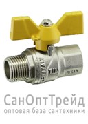 Кран шаровой ГАЗ усиленный никелированный бабочка 1" ВР/НР полнопроходной TiM 20124559