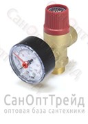 Мембранный предохранительный клапан с манометром 1/2" ВР/НР 3 бар TiM 20123873